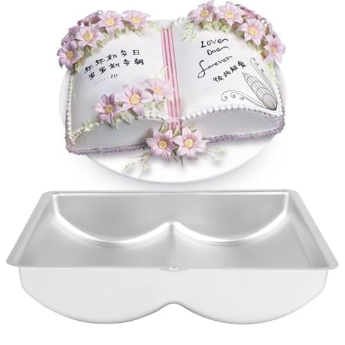 Moule à gâteau en forme de livre - Moule à gâteau 3D en alliage d'aluminium anti-adhésif - Grand moule à gâteau pour la fabrication de gâteaux - 27 cm
