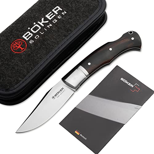 BÖKER SOLINGEN® Boxer Wüsteneisenholz - Outdoor & Jagd-Messer für Damen & Herren - Taschenmesser mit Holzgriff - Klappmesser in edler Geschenk-Box
