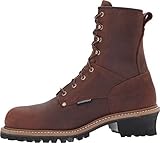 Carolina Men's CA9823 Steel Toe 8' Waterproof Scubaliner Loggger Black Leather Work Boot - 11.5 D(M) US