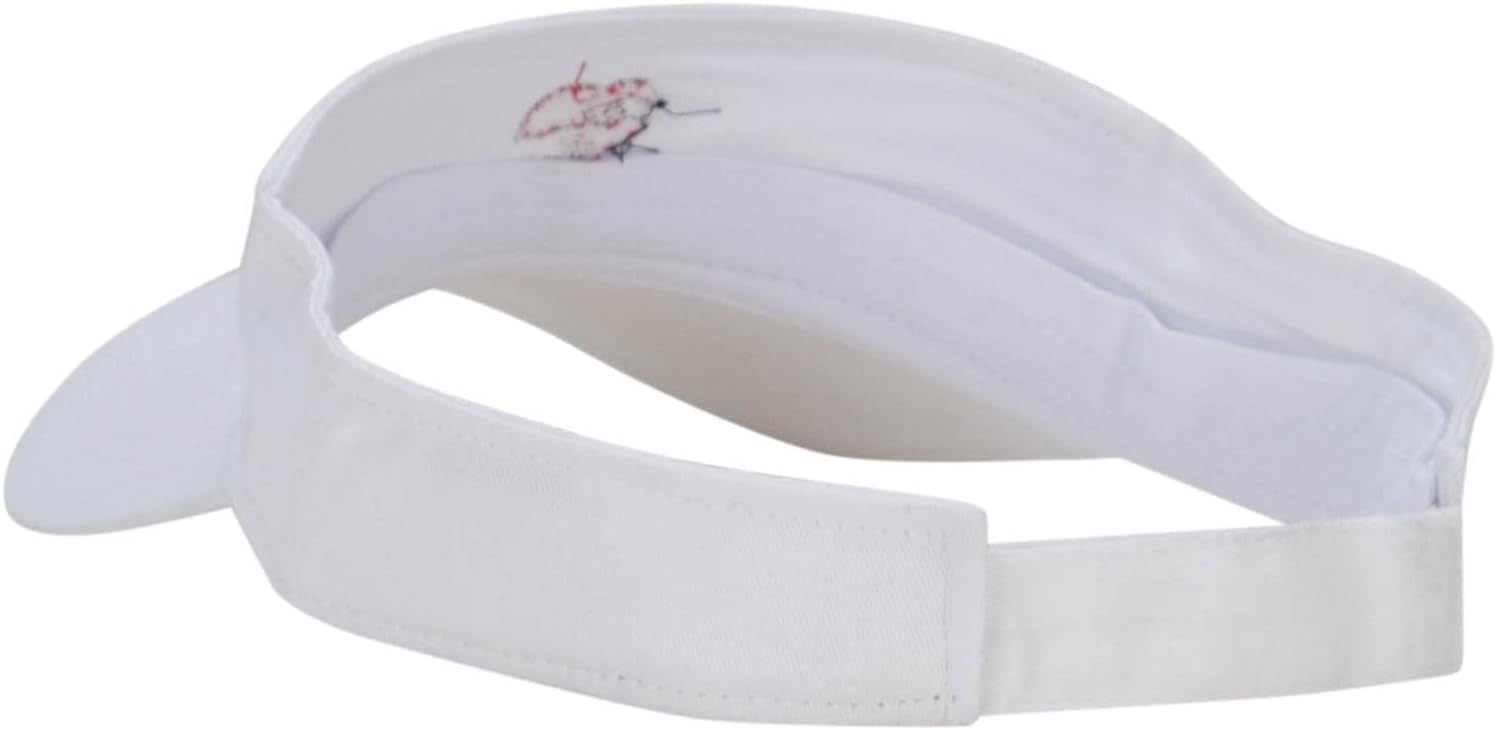 Hand Heart Embroidered Cotton Twill Sun Visor