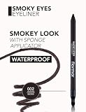 Flormar Smoky Eyes Waterproof Eyeliner - wodoodporna kredka do oczu z aplikatorem gąbkowym - wysoce napigmentowana kredka do oczu do makijażu smoky eyes i precyzyjnych linii - 002 Coolest Brown