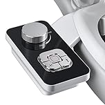 SAMODRA Bidet Attachment - Non-Electric Cold Water Bidet Toilet Seat Attachment with Pressure Controls,Retractable Self-Cleaning Dual Nozzles for Frontal & Rear Wash - Black