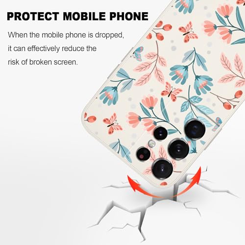LEECG for Samsung Galaxy S21 Ultra Case, Creative Flower Pattern Design Slim Soft Silicone Protective for Galaxy S21 Ultra Phone Cover 6.8 inch, Leaf Rice White by LEECG - Image 5