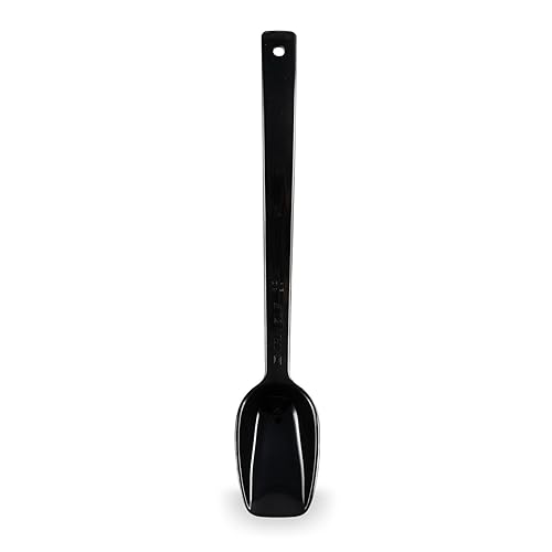 Cucharas para servir Carlisle, sólidas y perforadas, para buffetensaladas 0.25 oz - 0.8 oz (paquete de 12 unidades), Negro, 12