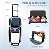 MANUEKLEAR 3 Ball Bowling Bags with Wheels, Bowling Ball Bag 3 Ball Roller with Accessory Pockets and Shoe Compartment