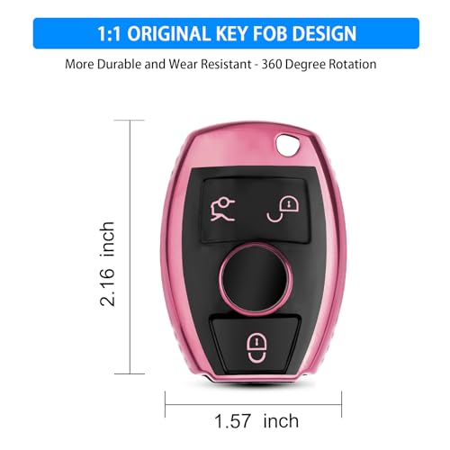 Image of QBUC for Mercedes Benz Key Fob Cover(Pink)