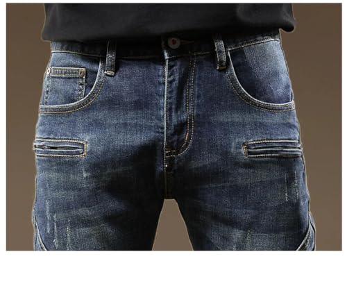 Men's Zippered Slim Straight Jeans Classic Slim Jeans2