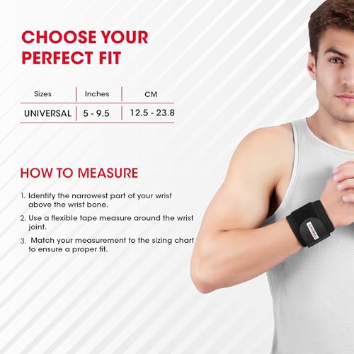 Image of Life Wear Wrist Wrap, Drytex Fabric, Adjustable Hook and Loop Strap, Compression and Support for Gym, Sports, Pain Relief, Unisex Wrist Brace, Wrist Support Wrap for Men and Women, Universal Size