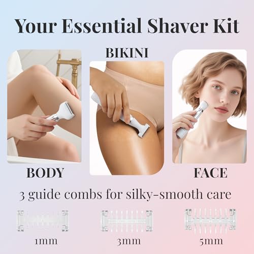 Barberboss Rasoio Elettrico Donna, Rasoio Portatile 3 In 1, Rasoio Per Corpo, Bikini E Viso, Rasoio Da Donna Senza Fili Wet & Dry, Epilatore Per Viso, Rasoio Donna Ricaricabile Tramite Usb, QR-8003 - 2