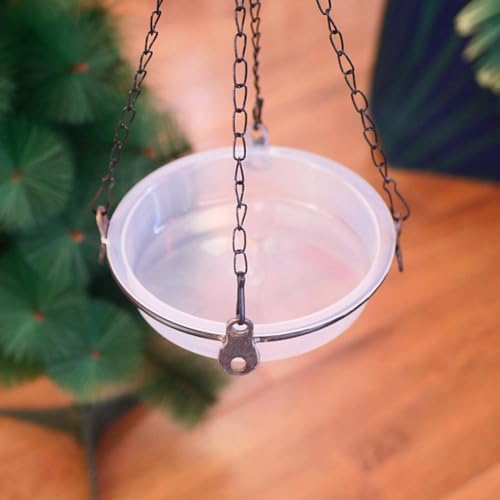 Transparente Kunststoff-Vogelfutterschale für den Außenbereich, runde Futterstation für Vögel, Wasserschale, langlebig, weiß, dekorative Vogelfutterschale, Gartenbedarf, 18 x 16 x 4 cm (1 Stück)