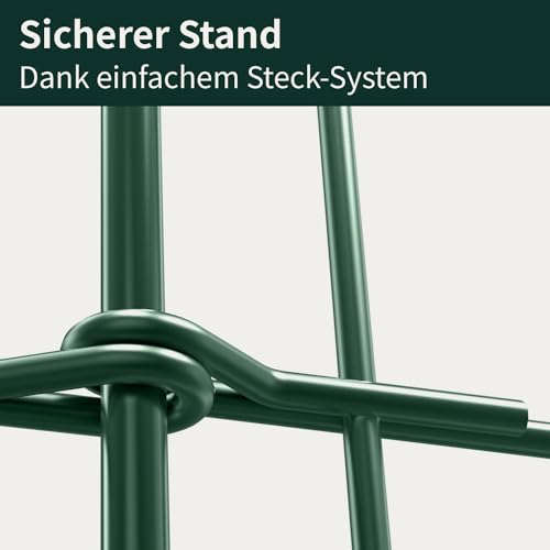 VERDOBA Teichzaun Gartenzaun Komplettset - Metall 10 Zaunelemente - Zaun für den Garten, Gitterzaun Set Oberbogen - für Hunde (10x Oberbogen, Grün - RAL 6005)