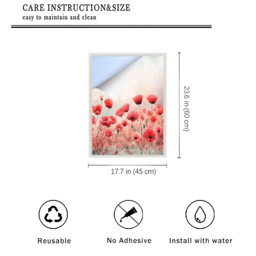 Vinilo decorativo para ventana Abstract Poppy 17.7x23.6 pulgadas miniatura 2