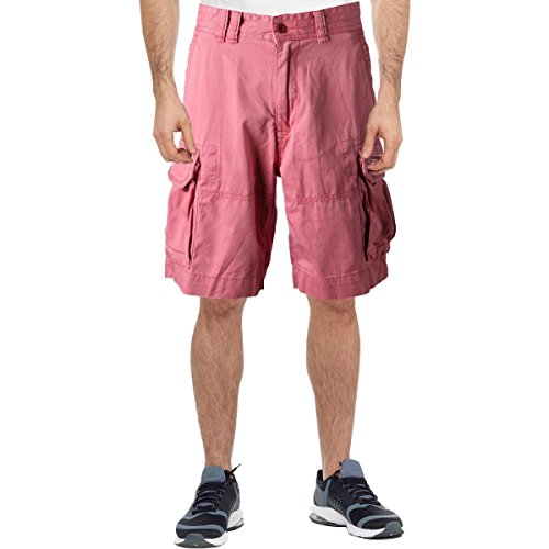 Polo Ralph Lauren Mens Colored Pocket Khaki Shorts, Red, 31