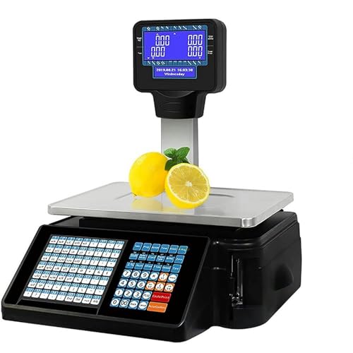 Báscula comercial electrónica con impresión de etiqueta de código miniatura 1