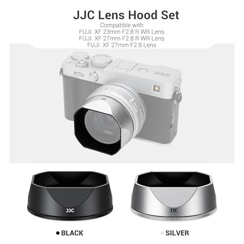 Capuchón magnético para lente JJC para Fujifilm XF 23mm f/2.8 y XF 27mm f/2.8, color plata, compatible con cámaras X-E5 y X-T30 III miniatura 2