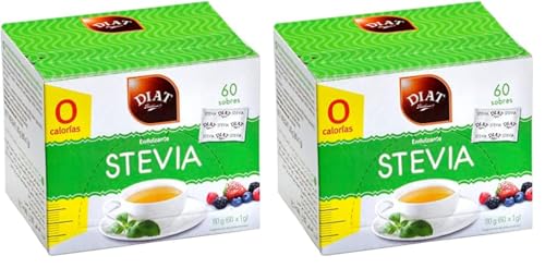 DIAT Radisson - Stevia en Sobres | Stevia en Polvo | Stevia Natural | Endulzante de Stevia | Estevia Natural en polvo | Edulcorante Natural (Paquete de 2)