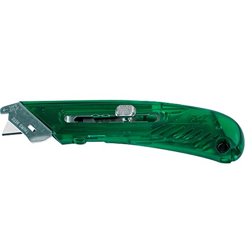 Aviditi S4™ Safety Cutter Utility Knives, Green, Right-Handed Grip, Knife Has Steel Safety Guide and Ergonomic Handle Grip, Ideal for Shipping and Recieving, Crafts and Warehouse Use, Case of 12
