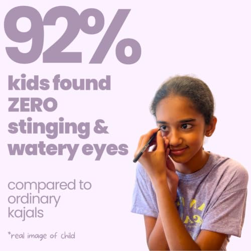 Image of TuCo Kids Matte Kajal With Castor Oil & Almond | Safe Kajal For Babies | Water-Proof, Preservative-Free & 100% Lead-Free | No Added Harmful Chemicals, Black | Pack of 2