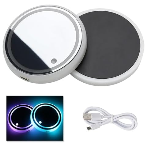 LED Car Coasters with 7 Colour Options Cover