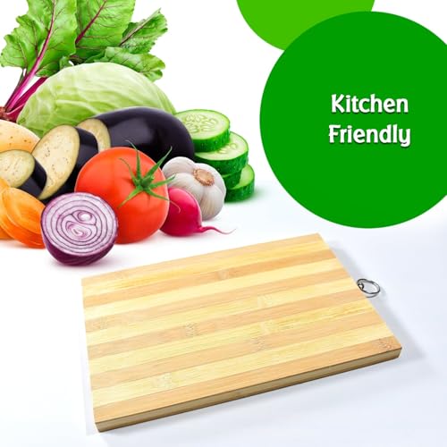 Image of Natural Wood Chopping Cutting Board for Kitchen - BPA-Free, Ideal for Vegetables, Fruits & Cheese | Durable & User-Friendly