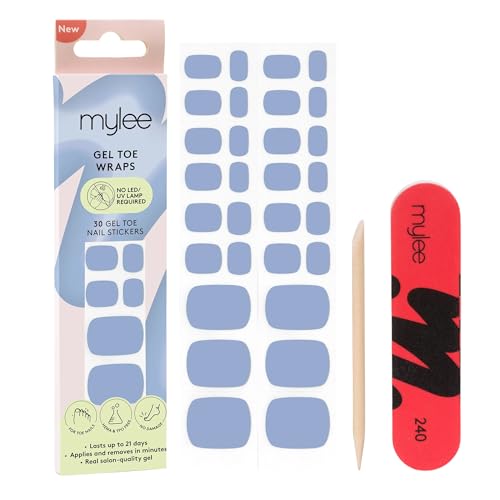Mylee Gel-Zehenwraps – Echter Gel-Pediküre-Look, keine Lampe erforderlich, bis zu 21 Tage Halt, Salonqualität-Finish, einfach abziehen und aufkleben, splitterfrei, keine Trocknungszeit