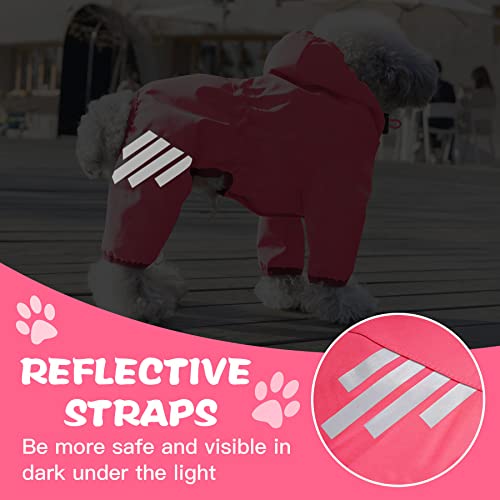 Annchwool Dog Raincoat With Hood For Puppy Small Medium Dogs,Waterproof Dog Rain Coat Jacket With Reflective Strap And Leash Hole,Easy To Put On & Off Poncho(Pink,M) #TOP5