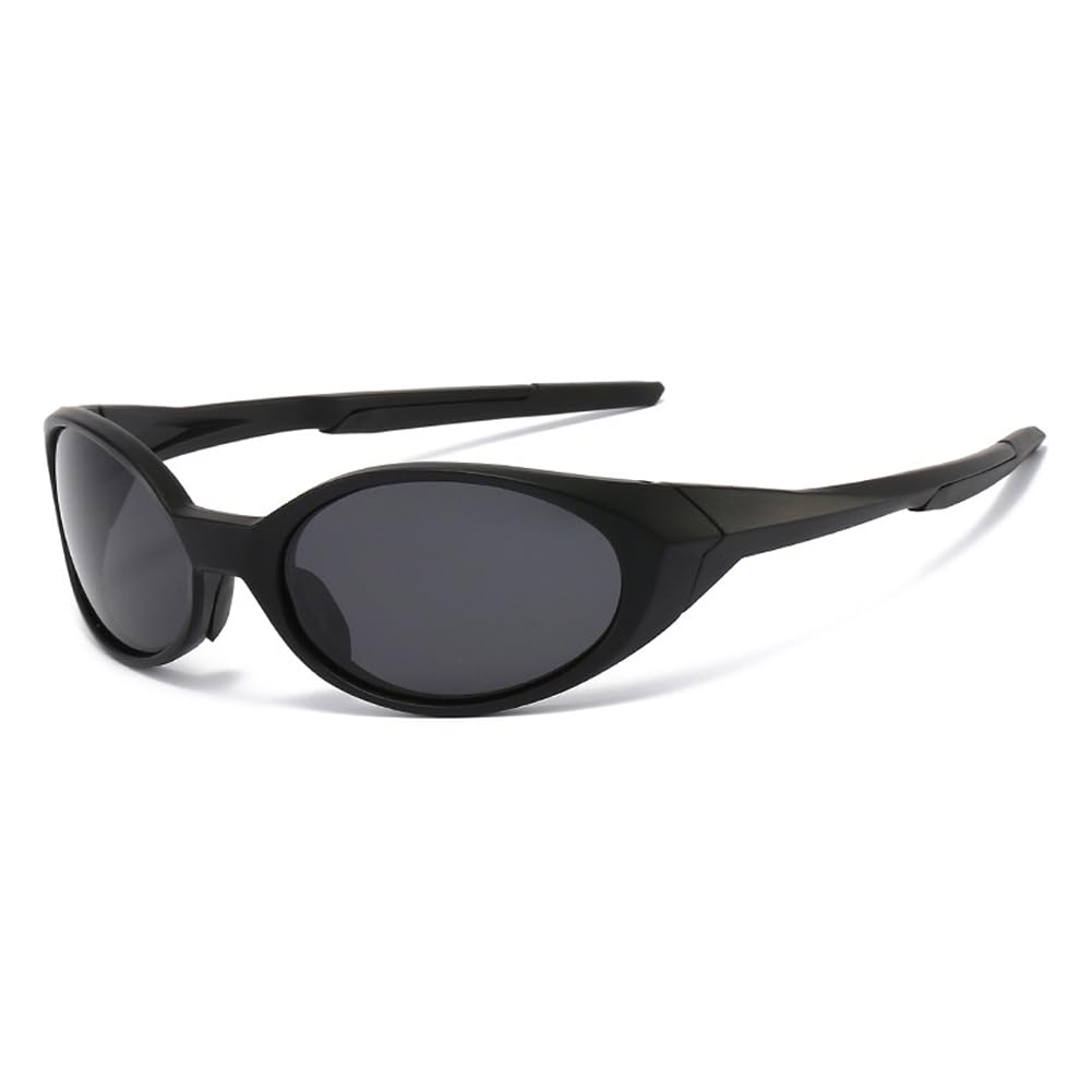 Polarized Sports Sunglasses Mens UV400 Protection Mirror Lenses Oval Frame Sun Glasses Personality Sunnies Running Bike Driving Fishing