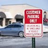 SmartSign 18 x 12 inch Customer Parking Only - Violators Towed Metal Sign, 63 mil Aluminum, 3M Laminated High-Intensity Grade Reflective Material, Red and White
