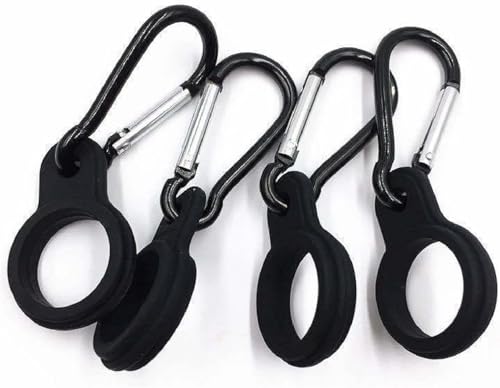 WeddHuis Karabiner Flaschenhalter Set mit 4 Stück in Schwarz -...