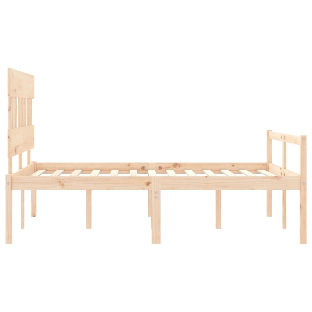 Seniorenbett aus Massivholz 120x200 cm mit Kopfteil und Fußteil sowie seniorengerechtem Lattenrost