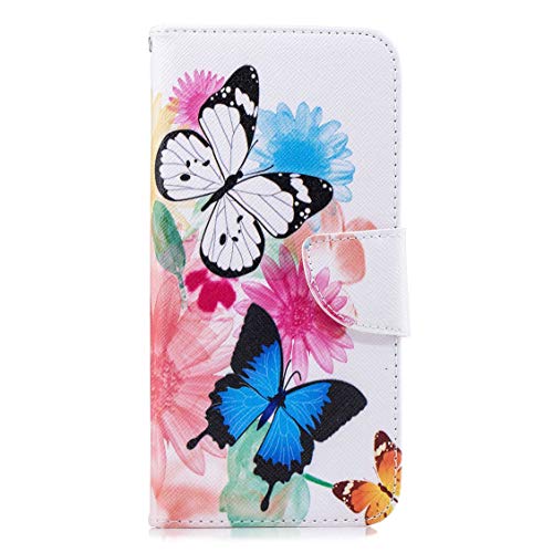 Huawei P30 Pro Case Flip Phone Case PU Leather Wallet Cover for Huawei P30 Pro with Soft Rubber Back Holder Magnetic Card Slot Kickstand & One Touch Pen, Colorful Butterflies