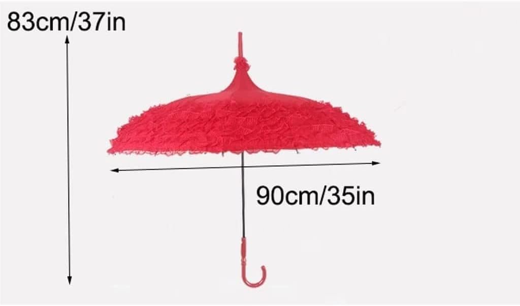 Car Umbrella Travel Umbrella Umbrella Wedding Chinese Style Stick Umbrella with J Handle Portable Windproof Red Cane Umbrella Umbrellas for Rain Windproo (Color : Rojo)