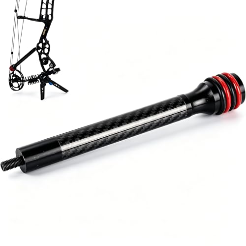 FENJANER Archery 8″ Bow Stabilizer- Carbon Fiber Bow Balance Bar with Damping System for Compound/Recurve Bow Hunting Archery Accessory Equipment (6 Inch)