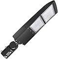 OSTEK 300W LED Parking Lot Lights- Surge Protection Built-in LED Shoebox Street Pole Lighting, Waterproof 42000LM 1-10V Dimmable Outdoor Commercial Area Road Lighting 5000K 200-480V DLC UL