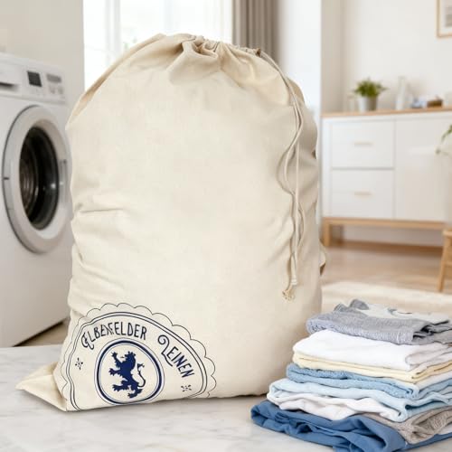2 Wäschesack aus Baumwolle mit Kordelzug – Größe L 50 × 68 cm – Öko-Tex® Standard 100 – Elberfelder Leinen