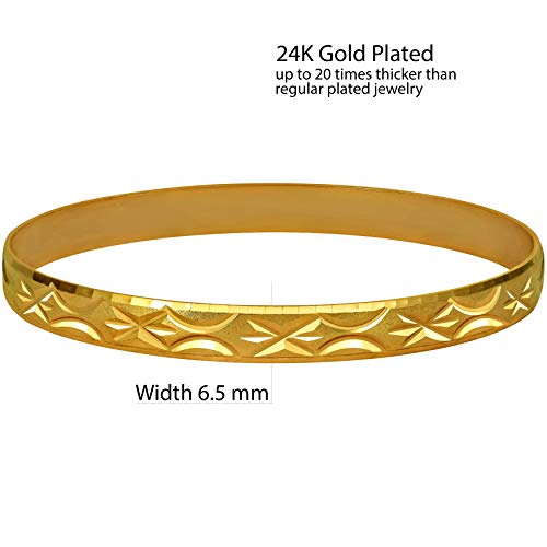 LIFETIME JEWELRY Stars Bangle Bracelet 24k Real Gold Plated for Women4