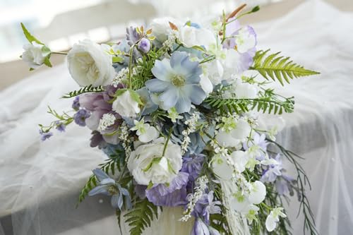 Ramo de Boda de Pasto Pampas Morado y Azul miniatura 6