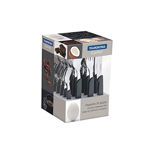 Faqueiro 24 Peças Tramontina Carmel Natural Escuro