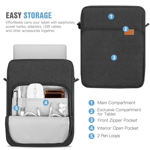 Image of TiMOVO 15 Inch Laptop Sleeve for MacBook Air 15, Pro 14, Black & Gray