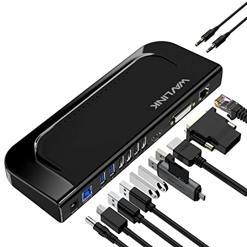 Wavlink Docking Station 13-in-1 USB C Hub,Supporto Dual Displays Dock Station,con HDMI e...
