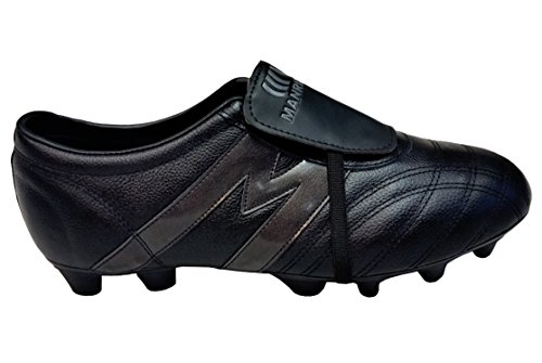 Manriquez Soccer Cleats MID SX Total Black Genuine Leather