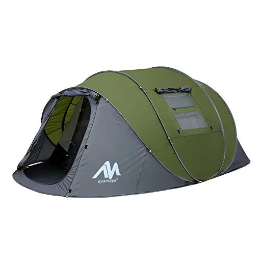 Tienda de campaña para 4 – 6 Personas/Hombre, para Acampar instantáneamente [5 Ventanas] Impermeable de Doble Capa para 4 Estaciones, Refugio Grande Familiar para mochilero,Picnic al Aire Libre