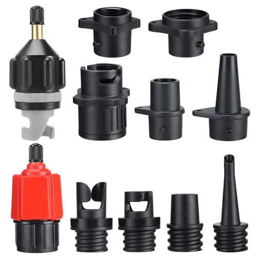 Paddle Board SUP Inflatable Pump Adapter Kits - Boat Standard Air Compressor Valve Converter & Nozzle Set Accessories for Stand Up Paddleboard Dinghy Pontoon Kayaking