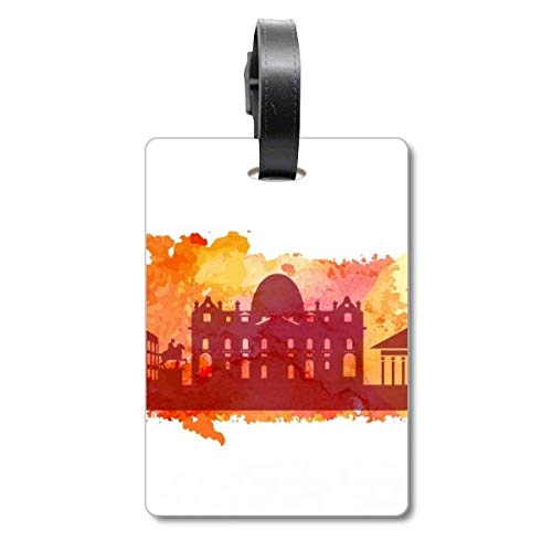 Étiquette de bagage Rome Aquarelle Jaune pour valise et voyage