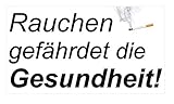 Generisch 2 Stück Motiv - Schriftzug Aufkleber, Rauchen gefährdet ihre Gesundheit, Abziehbild (R13/7/3) (10 x 5 cm)