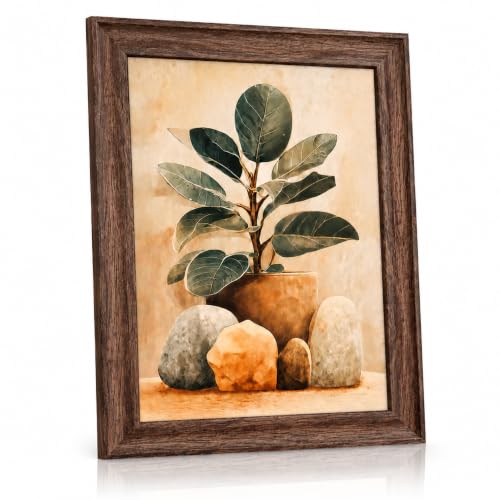 Framed Green Plant Wall Art Modern Minimalist Style Canvas Print Natural Gallery Art Suitable For Living Room Bedroom Bathroom Office Wall Decoration Size 8x10 Inches Ready To Hang Or Tabletop