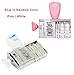 COSMOS Rubber Date Stamp with 12 Phrase Messages Combination, Handle in Random Color (Pink/White)
