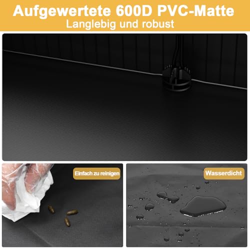 Aystkniet Meerschweinchen Gehege, Freigehege mit oberer Abdeckung & Wasserdichtem Bodenfutter, 122CM x 60CM x 40CM Kleintiergehege für Hamster, Kaninchen, Schildkröte, Kätzchen Gerbil, Kleintierkäfig