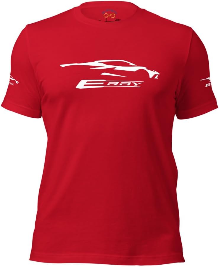 Sports Car C8 E-Ray Silhouette Graphic T-Shirt | Car Enthusiast Gift Black