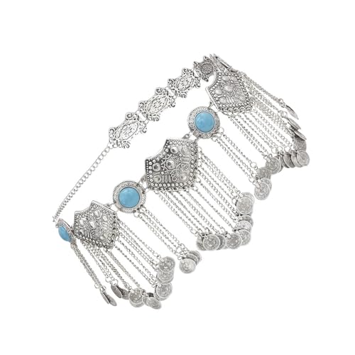 Cadena de metal para el vientre con detalles azules y longitud ajustable 6